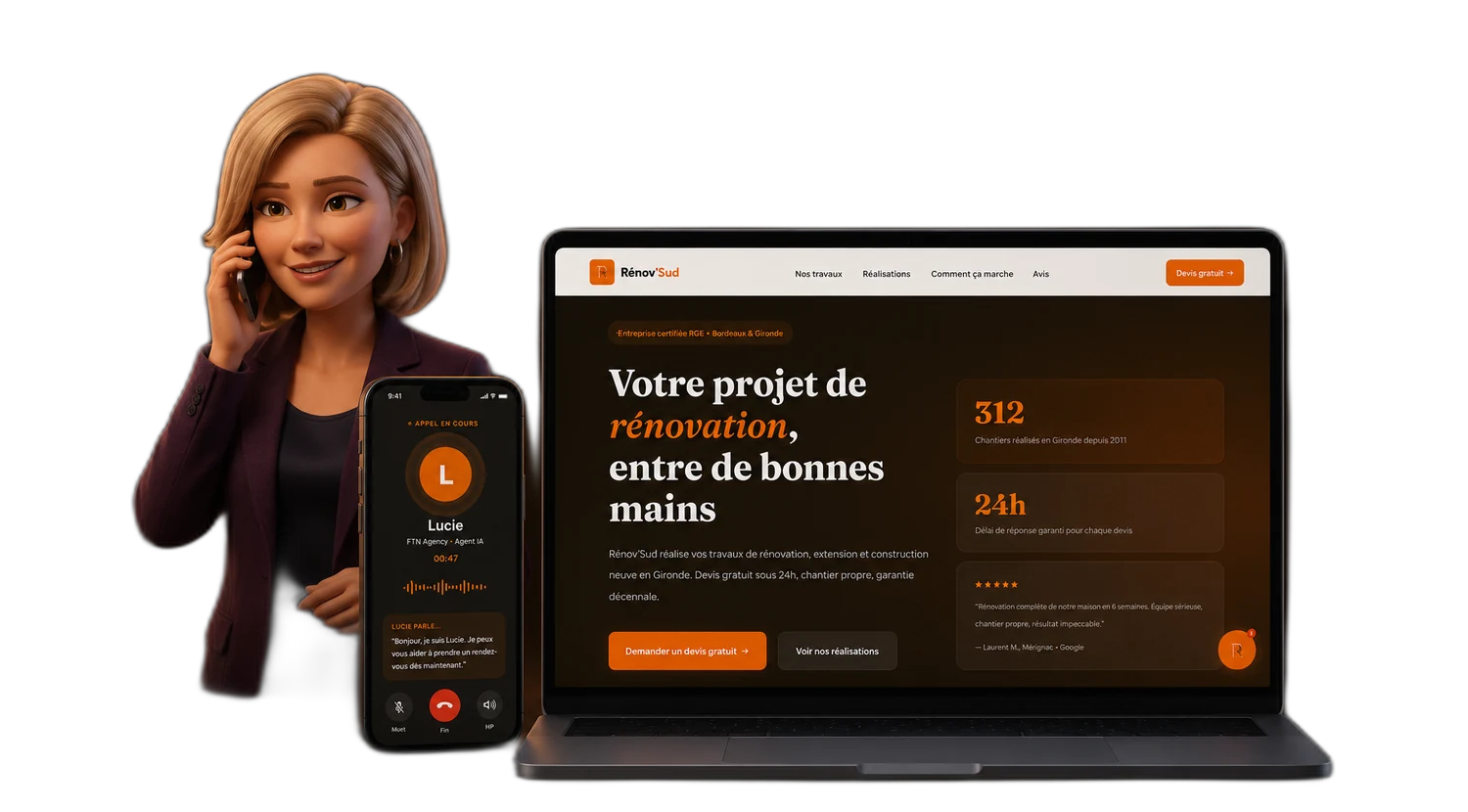 Rénov'Sud — site web + agent IA